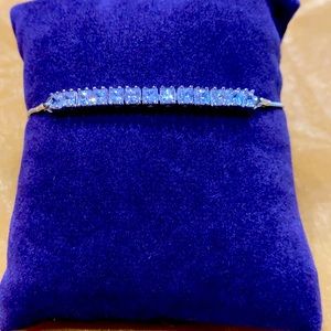 925Sterling Silver Princess CZ Adjustable Bracelet